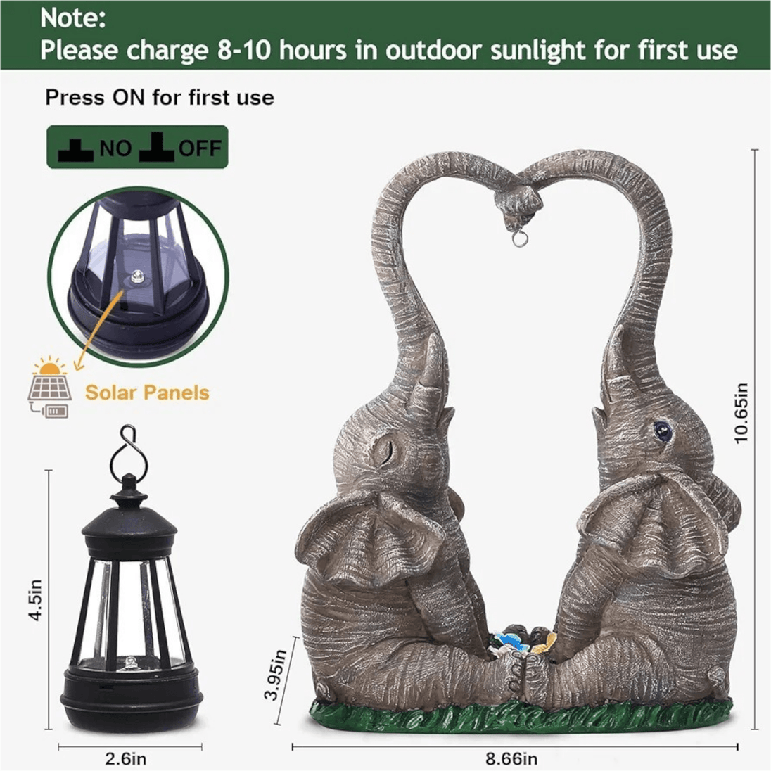 Solarna Lampa "Zaljubljeni Slonovi" - Zoro