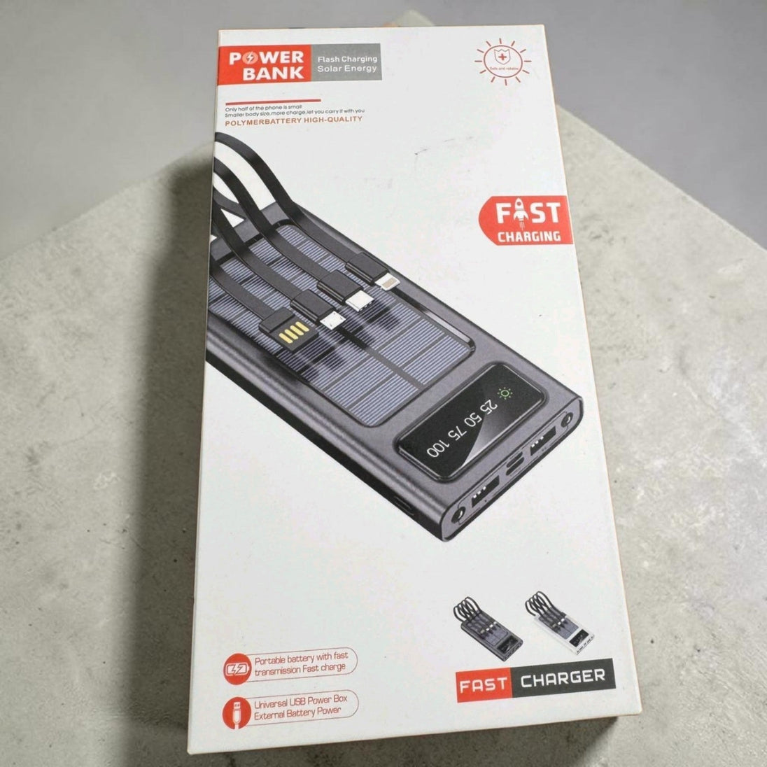 Solarni Power Bank sa Integrisanim Kablovima - Zoro