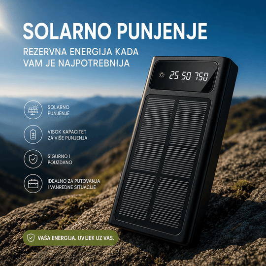 Solarni Power Bank sa Integrisanim Kablovima - Zoro