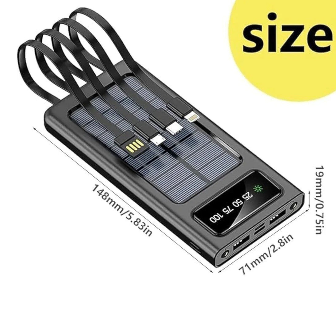 Solarni Power Bank sa Integrisanim Kablovima - Zoro
