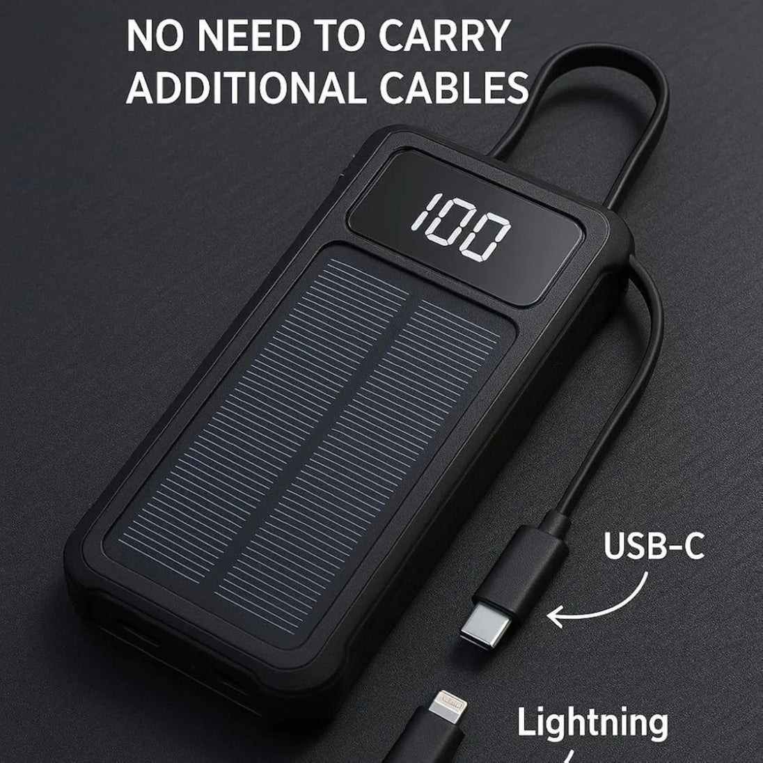Solarni Power Bank sa Integrisanim Kablovima - Zoro