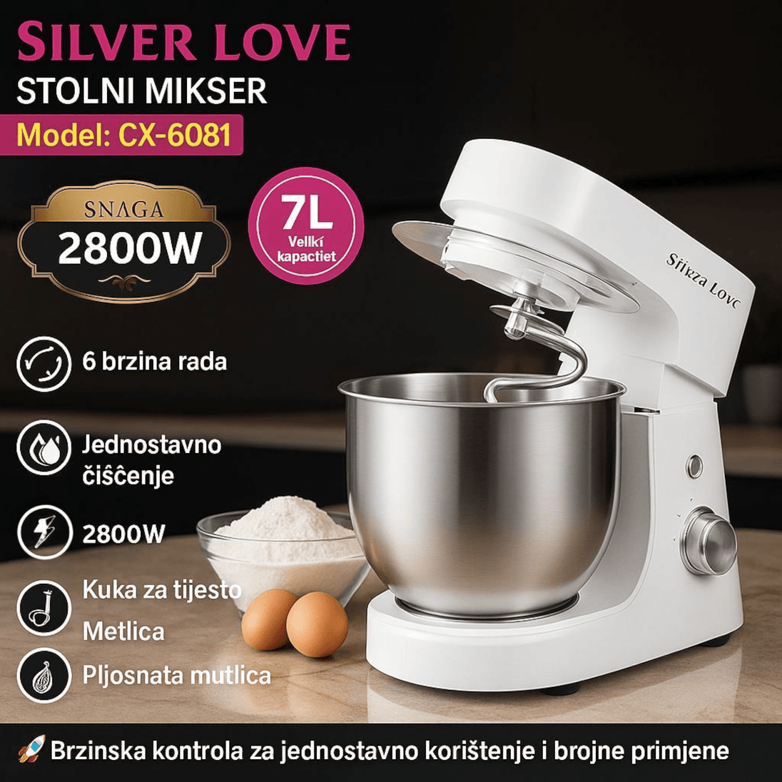 Stolni Mikser Silver Love "CX - 6081" - Zoro