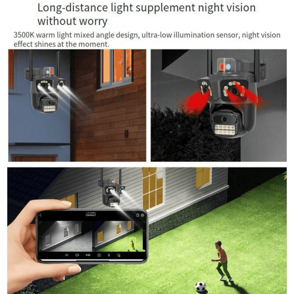 Triple - Lens WiFi Nadzorna Kamera - Zoro