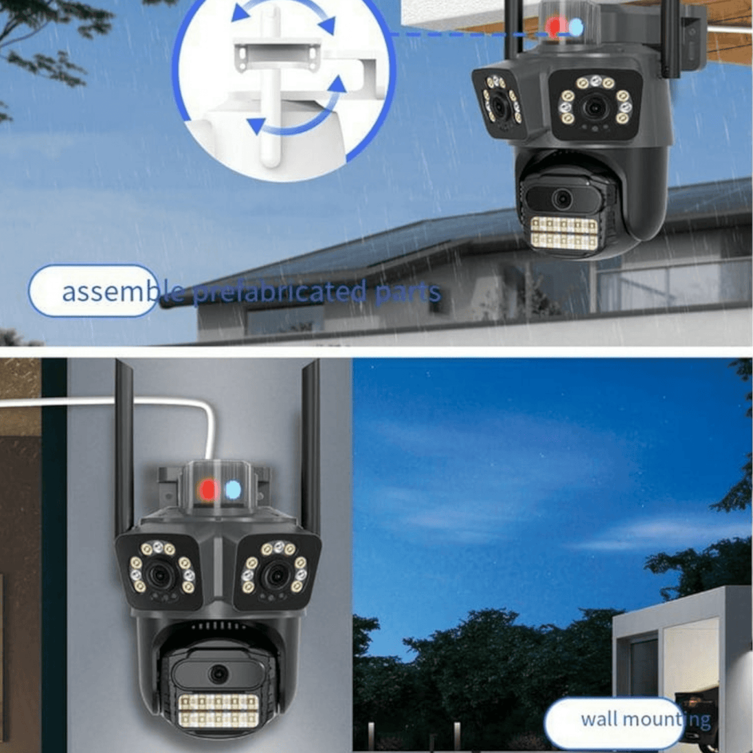 Triple - Lens WiFi Nadzorna Kamera - Zoro