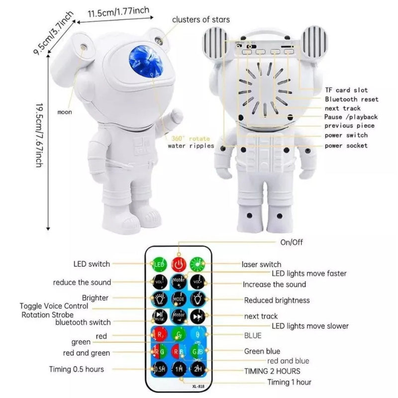 Astronaut Projektor s Bluetooth - Zoro